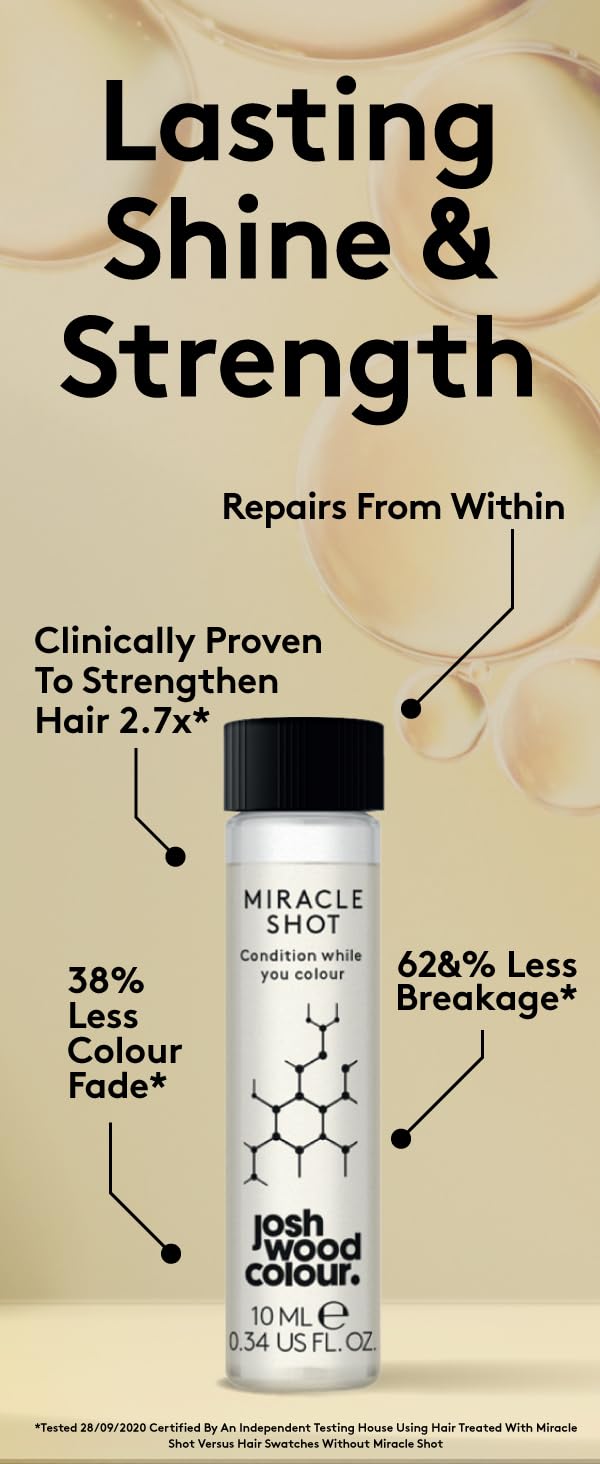 Josh Wood Colour Miracle Kit - Permanent Colour 7.5 and Miracle Shot,62% LESS BREAKAGE, 2.7 TIMES STRONGER HAIR, 38% LESS COLOUR FADE, Covers 100% of grey, Ammonia free