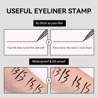4Pcs Erinde Double-headed Liquid Eyeliner Stamp Pen Set, Eye Liners for Women, Eyeliner Pencil Black Eye Liner Stencil, Eyeliner Tattoo Tool, Eyeliner Stamp Shapes Star, Heart