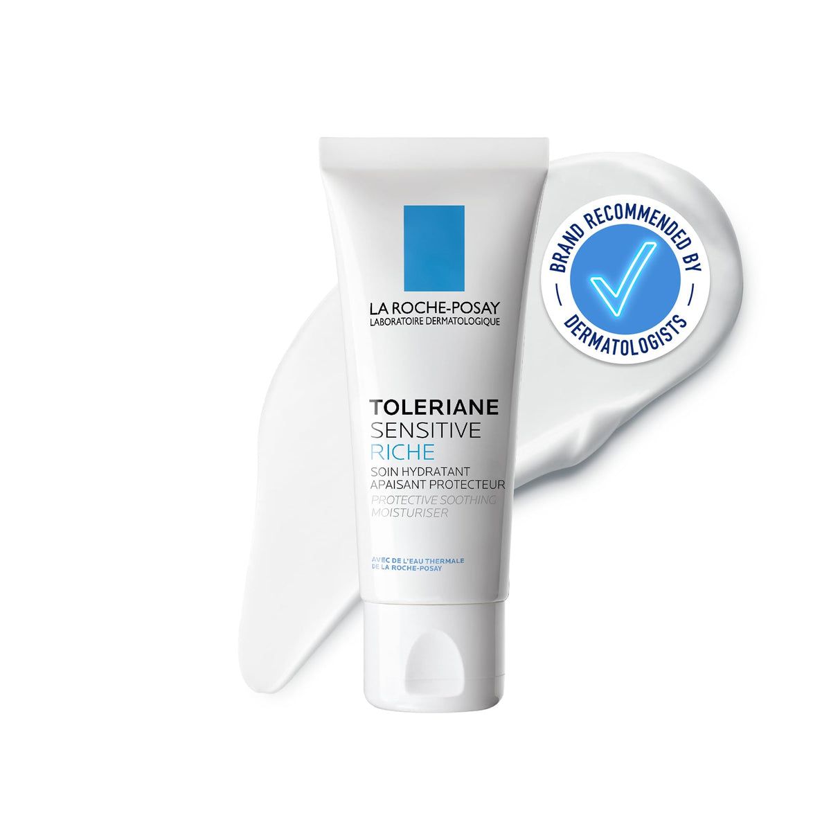 La Roche-Posay Toleriane Sensitive Rich Repairing Face Moisturiser, 48H Intense Hydrating Cream for Very Dry and Intolerant Skin, with Shea Butter and Glycerin, 40ml