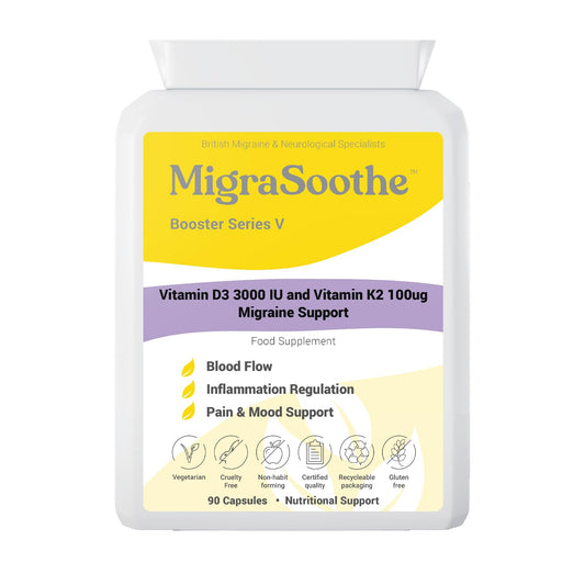 MIGRASOOTHE MigraSoothe Booster Vitamin D3 Vitamin K2 MK7 Complex for migraine Relief 2-3 Months Supply (90)