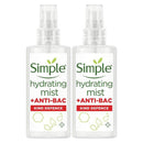 2 Pack of Simple Hydrating Mist + Anti-Bacterial Kind Defence Protect Mist 125ml