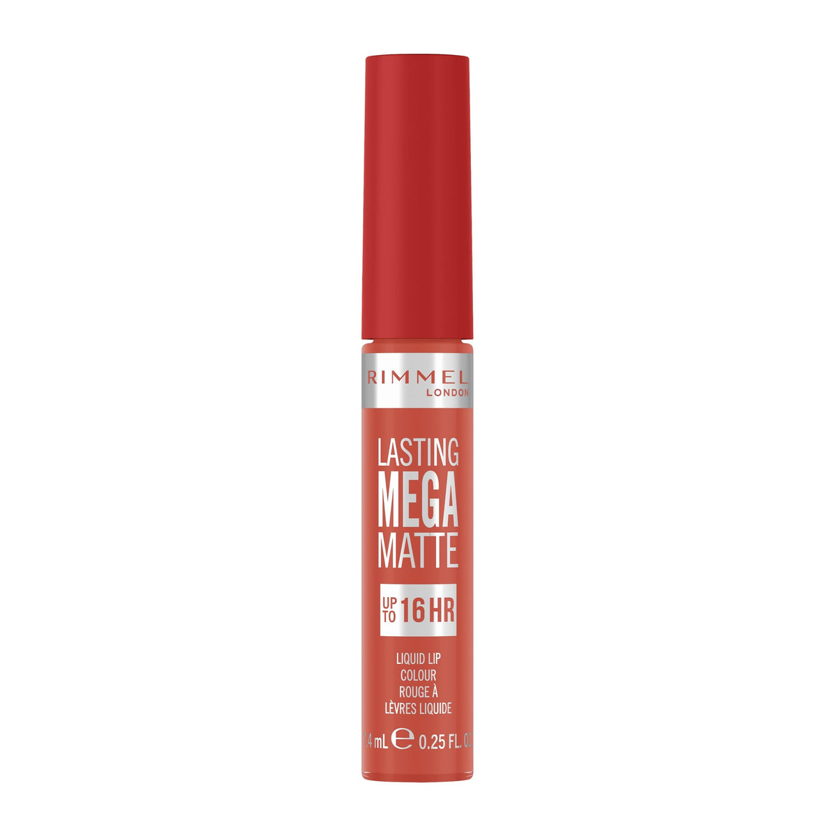 Rimmel London Lasting Mega Matte Liquid Lipstick, Long-Lasting, Hydrating, Vegan Formula - 600 - Coral Sass, 7.4ml