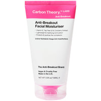 Carbon Theory Facial Moisturiser for Acne Prone Skin - Tea Tree Oil, Vitamin E, Shea Butter Moisturiser - Oily Skin Moisturiser - Vegan & Cruelty Free - 100ml