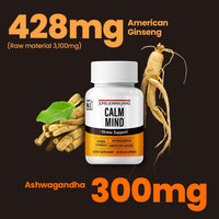 JungKwanJang Calm Formula with Ashwagandha 300mg, American Ginseng 428mg and L theanine 204mg Supplement - 60 Capsule for Men and Women