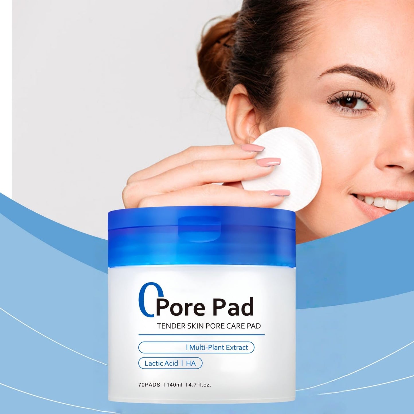 Ruojiar 70 Pads Zero Pore Pads,Dual-Textured Facial Toner Pa/ds for Exfoliation and Minimizing Pores,Face Cleansing Pa/ds,Shrink Po/res Facial Exfoliating P/ad,Korean Skin Care,Gentle Exfoliator Face