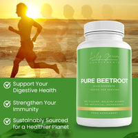 Lily Green Supplements Lily Green Pure Beetroot Capsules | 1300mg Per Serving Beetroot Supplement | Nitric Oxide Boost | Rich in Vitamins & Minerals | Non-GMO, No Artificial Additives | 90 Vegan Capsules | Made in UK