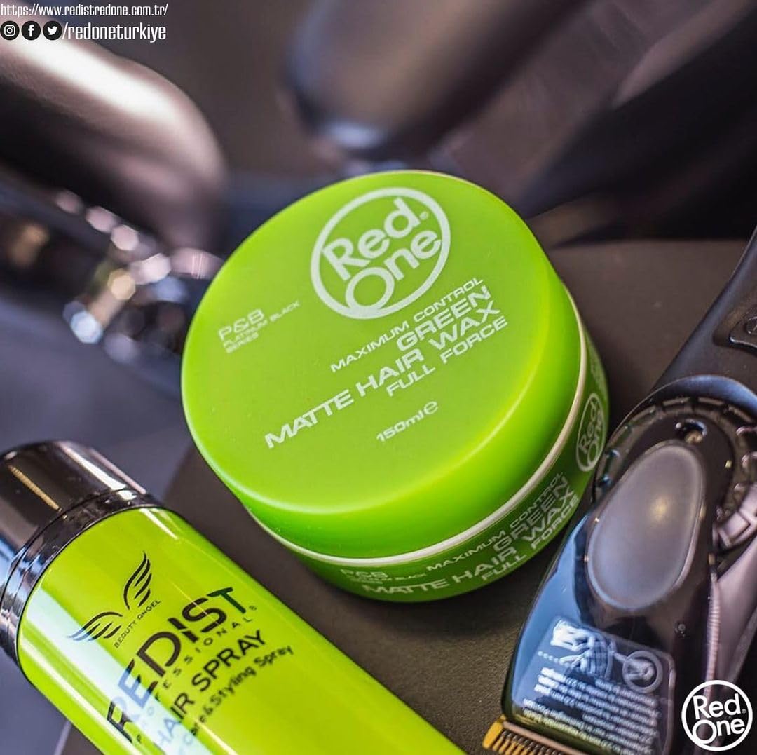 Redone RedOne Hair Styling Matte Wax Green 150 ml | Matte Look | No Shine l Wax | Ultra Hold | Men & Women Hair Wax | Coconut Scent | Maximum Control