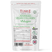 Time Health Vollagen® Advanced Vegan Collagen - 18 Amino Acid Complex in Ratio of Collagen - Studied Effectiveness - 60 Capsules - Vegetarian - Zero Additives - Pullulan (60 Capsule Pouch)