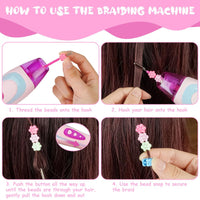 OSDUE Hair Machine Girls, Hair Braiding Accessories, Automatic Hair Braider Machine, Gifts, Hair Decoration for girls (Rose)