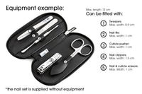 remos professional body care REMOS Manicure Case Empty Made of Genuine Leather with Space for 5 Tools - Black