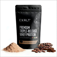 EXALT Nutrition - Whey Protein Powder - Ghanaian Cacao - 500g - Premium Grass Fed Whey - Micellar Casein & Free Range Egg White - 7hr Triple-Release Blend - Naturally Sweetened with Dates