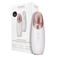 GESKE SmartAppGuided™ Warm & Cool Eye Energizer | 6 in 1 | Heated eye massager | Combat dark circles & under-eye bags | Refresh droopy eyelids | Anti-stress & relaxation | Sonic massaging