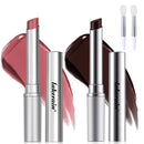 Liameph 2 Pcs Black Honey Lipstick Black Lip Gloss Black Honey Lip Oil Pink Honey Honey Lipstick Set Black & Pink Moisture Shine Lipstick Honey Lip Balm and 2 White Lip Brush Suitable for Dry Lips