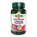 Natures Aid Multi-Vitamins and Minerals 60 Tablets (Without Iron, One-a-Day Multi-Vitamin and Mineral Formula, Supports Immune, Energy, Brain and Bone Health, Vegan Society Approved, Made in the UK)
