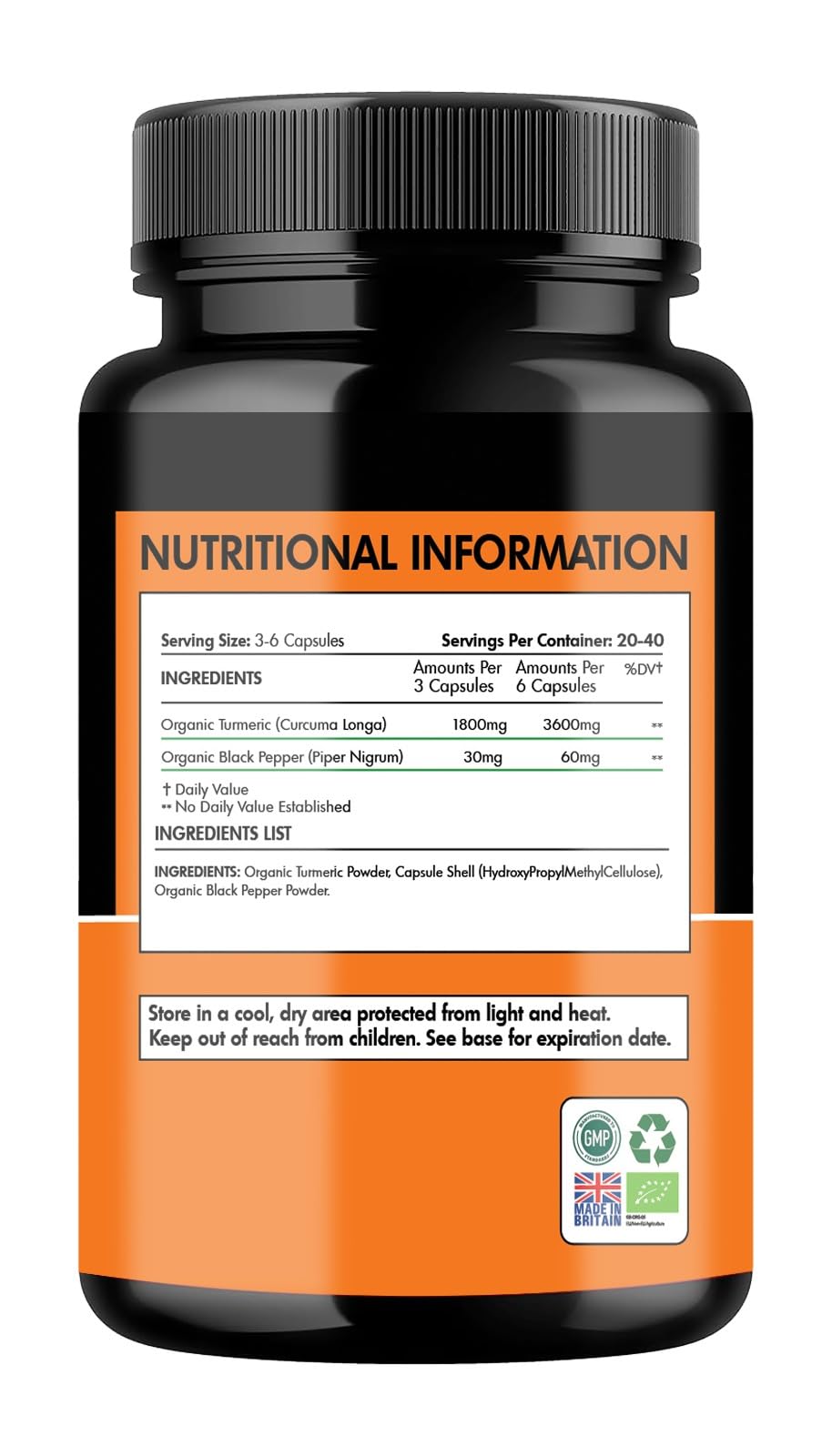 SASH Vitality Sash Vitality Organic 3600mg Turmeric Curcumin with Black Pepper & Ginger | 120 Vegan Turmeric Capsules High Strength | Supports Joints | Immune System Support | Soil Association Certified Organic UK