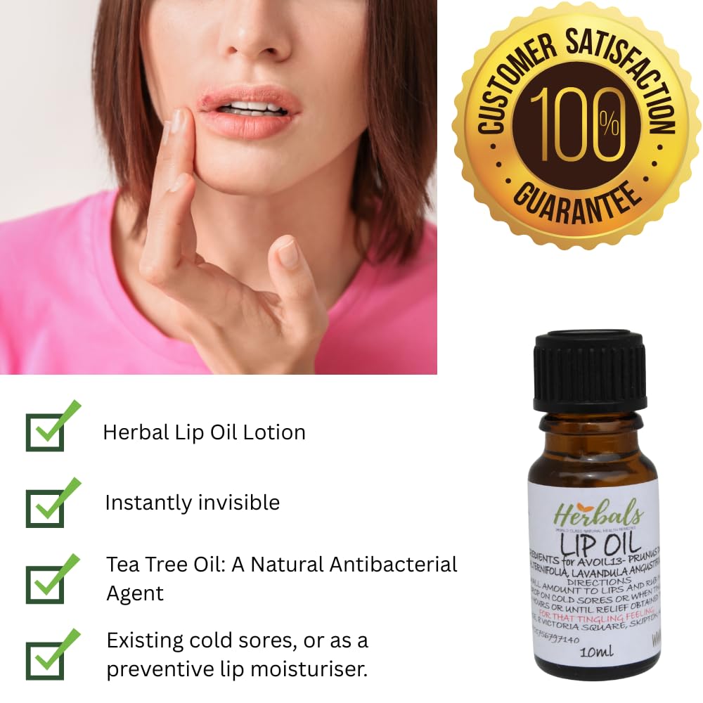 wellmadefairtrade Cold Sore Lip Oil - Famed For Cold Sore Relief Natural Herbal Treatment Vegan