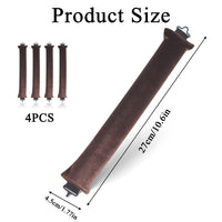 LIYANHU 4 Pcs Heatless Blowout Rods, Brown Overnight Blowout Rods, Heatless Curls, Heatless Curling Rod, Blow out Rods - No Heat Curls to Sleep for Curl Rods, Women Long Hair for All Hair