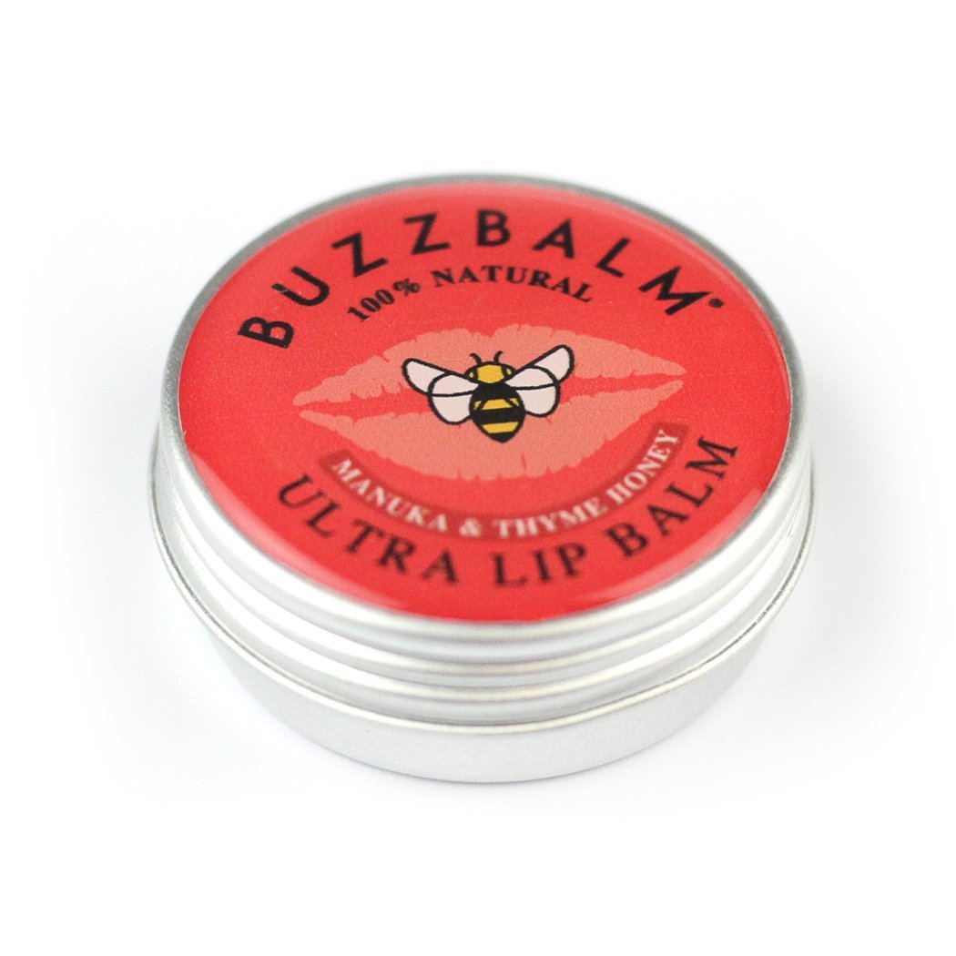 BUZZBALM Beeswax Lip Balm For Cracked Lips - Chapped Lips Treatment for Dry Lips - 100% Natural Lip Balms With Beeswax Thyme & Manuka Honey (8.5g)