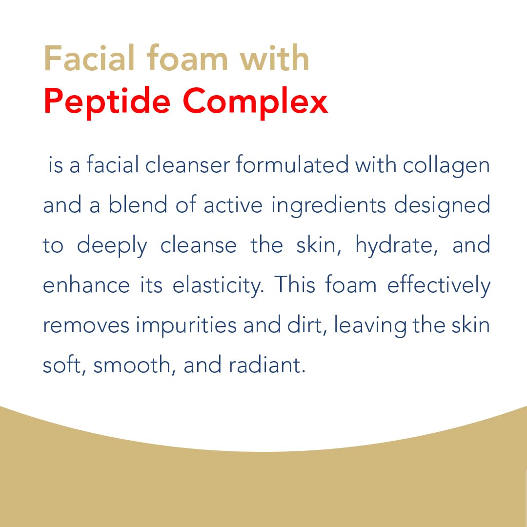 Novaclear Collagen Facial Foam with Peptide Complex, skin cleansing, firming, strong anti-oxidant, revitalizing, with Tetrapeptide-30, Marine Collagen, Peony Extract and Caviar extract 100 ml