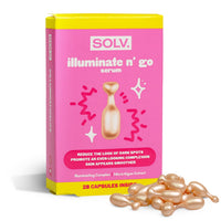 SOLV. Illuminate n' go Serum - 28 Capsules. Reduce the look of dark spots, Promote an even-looking complexion, Skin appears smoother