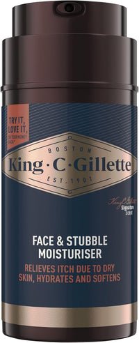 King C. Gillette Face & Beard Moisturiser for Men with Vitamin B (B3), B5 Complex & Argan Oil, 100 ml, (Pack of 2)