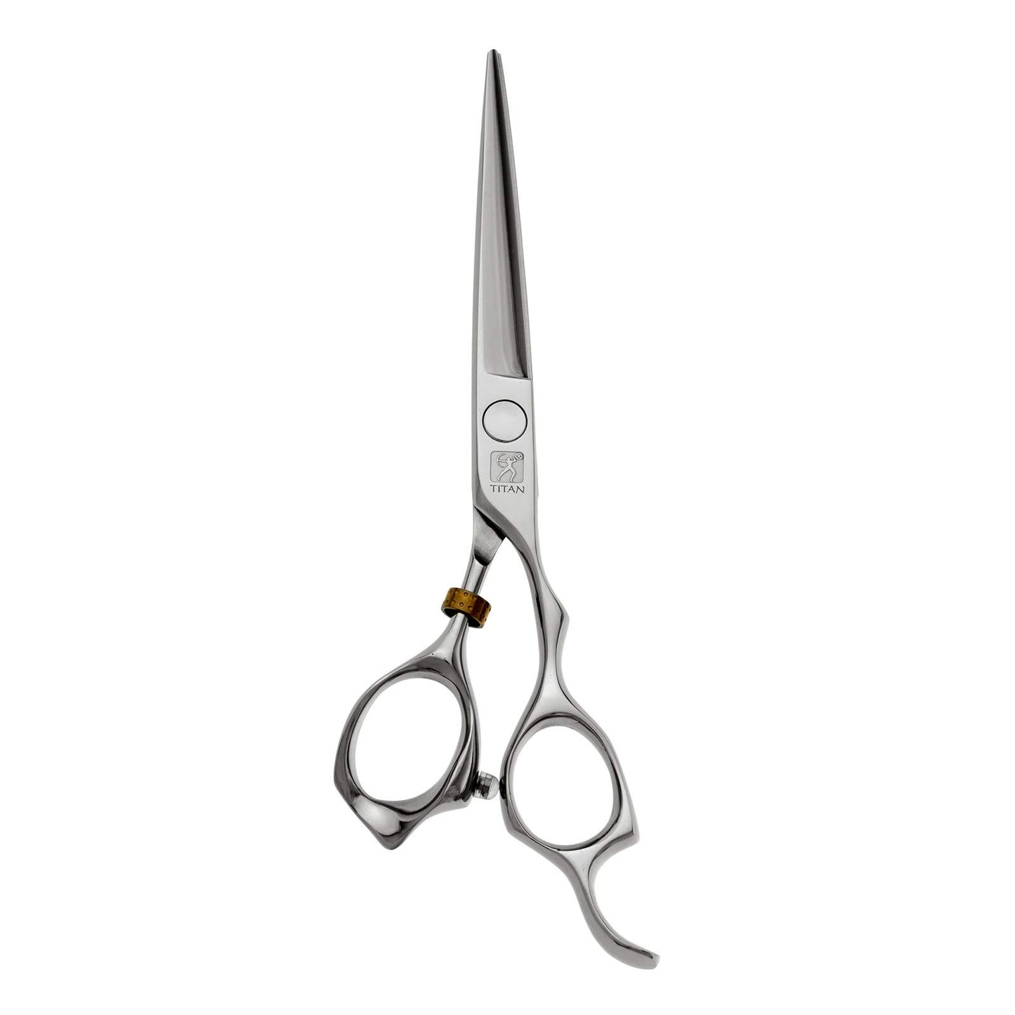 Titan Scissors Titan T3D60 Professional Barber Scissors 6” 440C Japanese Steel Hair Cutting Scissors with Stabilizer, Precision Straight Hairdressing Scissors for Men & Women