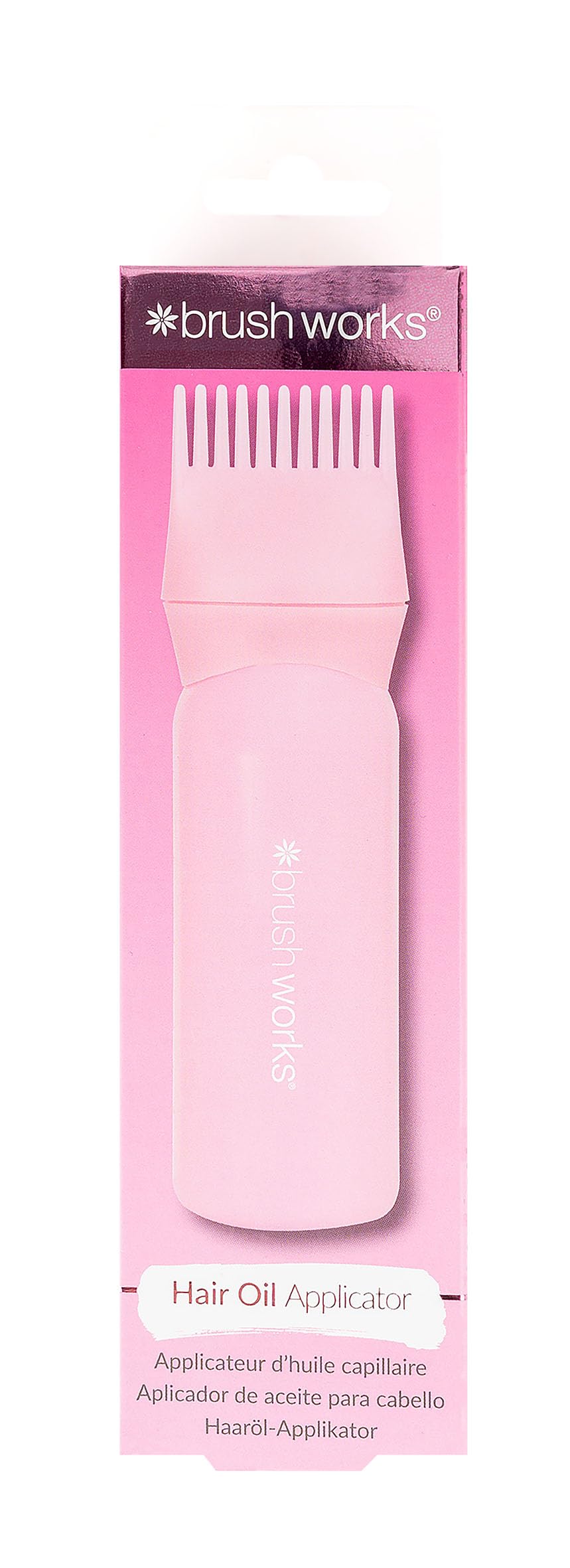 Brushworks Hair Oil Applicator - Easy-Use Comb-Head Hair Serum & Oil Applicator Bottle with Measurement Markings for Even Hair & Scalp Application – Vegan & Cruelty Free