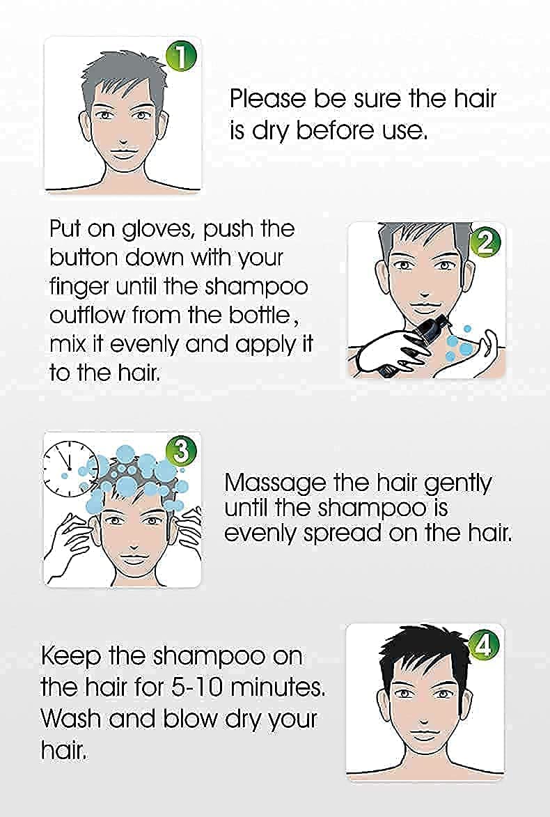 Dexe Black Hair Shampoo 400 ML Instant Hair Darkening Dye for Men Women Black Color - Easy to Use - Lasts 30 Days - Fast Acting Natural Ingredients