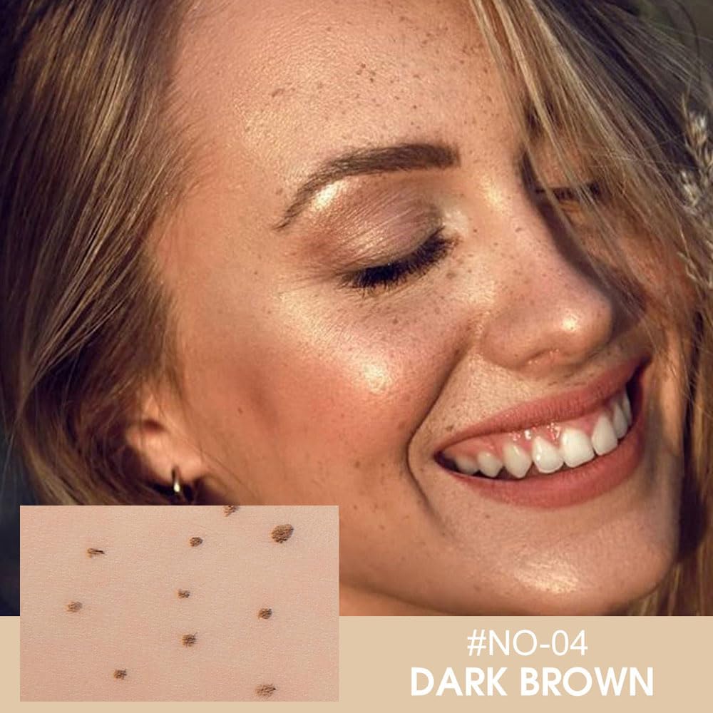 Mornery Freckle Pen - Freckle Makeup Pen Waterproof Long-Lasting Soft Spot Pen For Natural Like-real/Sun-kissed Makeup(Dark Brown 04)