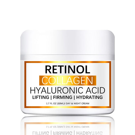 Retinol Face Cream with Hyaluronic Acid & Vitamin E - Collagen Cream - Anti Wrinkle Face Cream - Skin Lightening Cream - Dark Spot Remover - Anti Aging Face Cream - Night Cream for Women