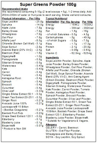 Peak Supps Super Greens Powder - 100g – Spirulina Kale - Vitamin D