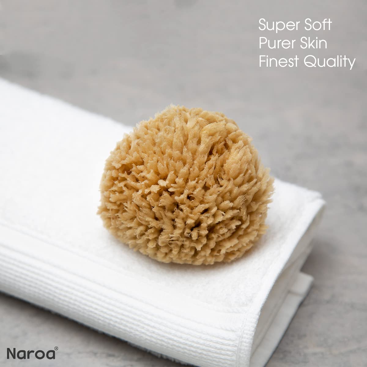 Naroa NAROA Natural Baby Bath Sponge in Gift Box | Soft Sea Unbleached Sea Washcloth for Babies | Newborn Shower Time Essentials | Pregnancy Registry Boy Girl