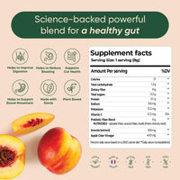 Rite Gut Health Prebiotic Powder, High Fibre, Soluble Fibre Powder, Digestive Health, Vegan, Peach Flavour (30 Servings, 1 Month)