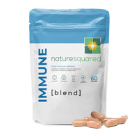 NATURE SQUARED Immune [blend]: Premium Immune System Booster - 60 High Strength 8-in-1 Complex - Loaded with Vitamin C, D, Zinc, Elderberry, Acerola Cherry, Olive Leaf, Black Pepper & MCT - Made in UK