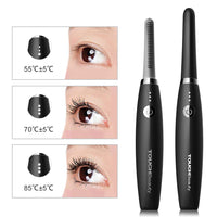 TOUCHBeauty Electric Heated Eyelash Curler, Portable, Smart Adjustable Temperature, Fast Heating, Black