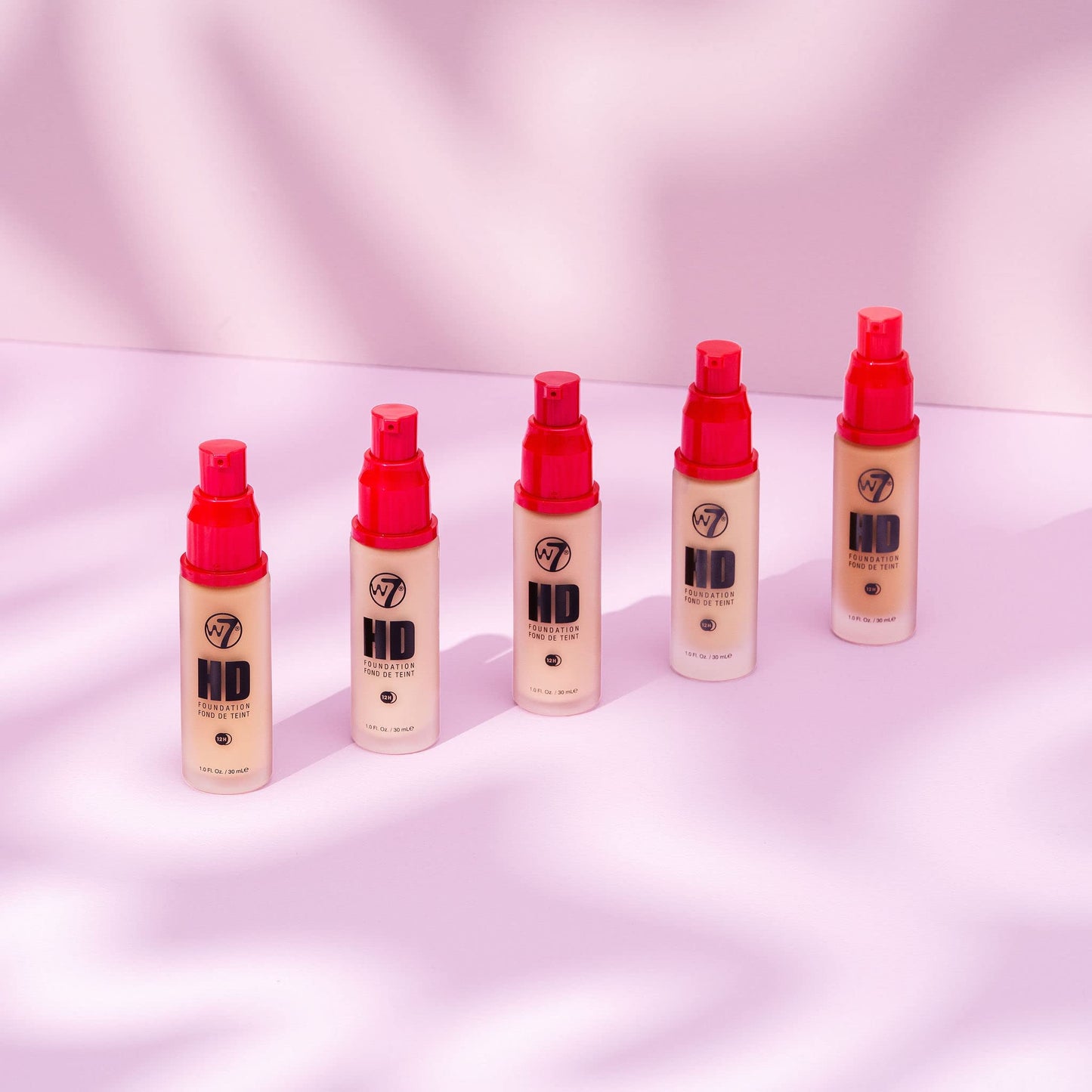W7 HD Foundation - Oil-Free Liquid Foundation for Poreless, Matte Medium Coverage - 30ml (Natural Beige)
