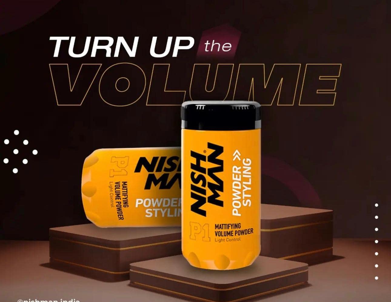 NISHMAN Hair Volume Powder, 20 gr | Light Control | Natural Matte Look | Hair Styling Powder Men | Hair Texture Powder Wax | Texturising, Volumising Hair Powder Men (P1 Volume Powder)