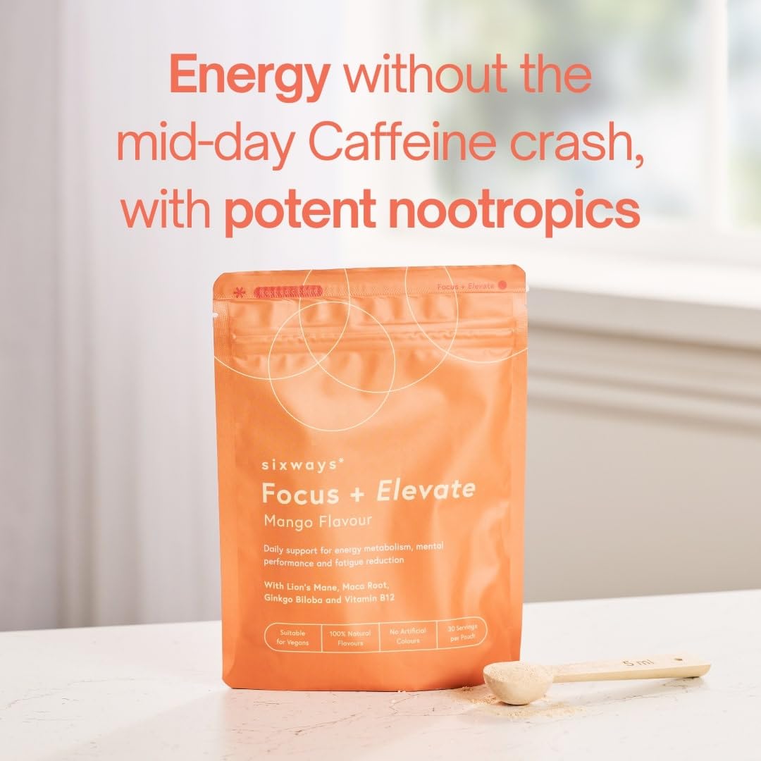 Sixways Ashwagandha + Reishi Cacao Drink, Natural Sleep, Hormone and Anxiety Aid, Gluten Free and Vegan, with Magnesium Glycinate and Lemon Balm, 30 Servings (150g)