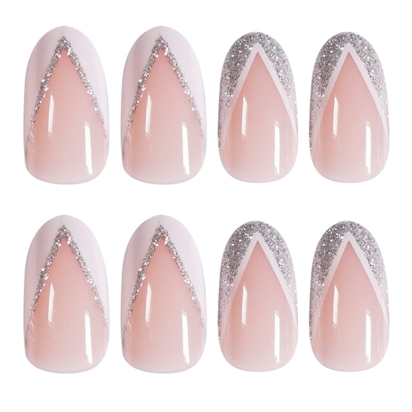 Angivlga Press On Nails Long Coffin Bellarine Tapered full coverage glossy false Nails, Fake Arcylic press on nails hand manicure for women (French)