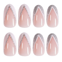Angivlga Press On Nails Long Coffin Bellarine Tapered full coverage glossy false Nails, Fake Arcylic press on nails hand manicure for women (French)