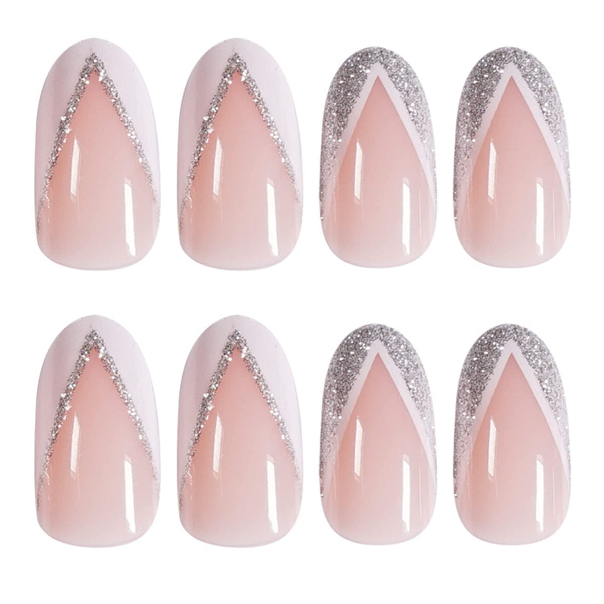 Angivlga Press On Nails Long Coffin Bellarine Tapered full coverage glossy false Nails, Fake Arcylic press on nails hand manicure for women (French)