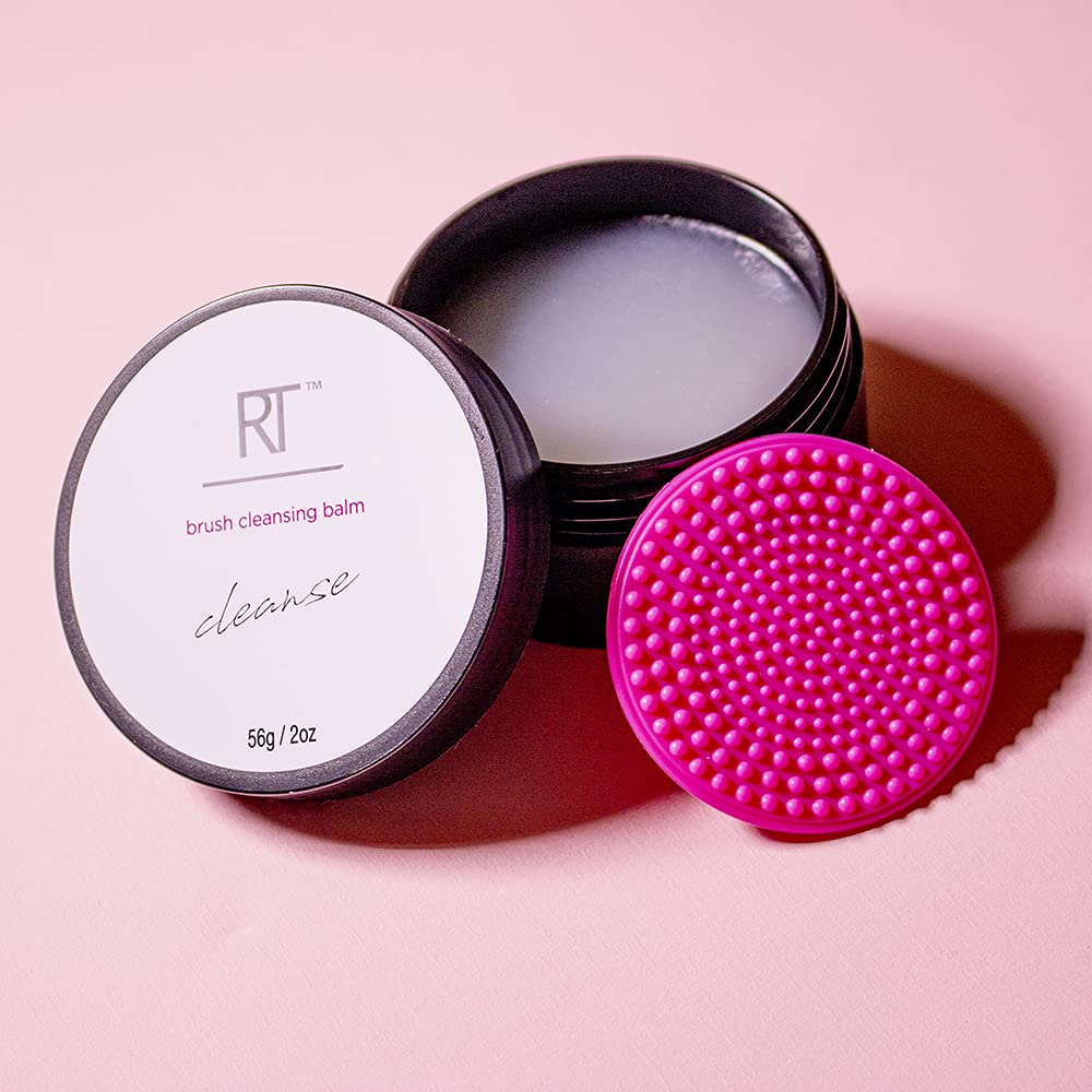 REAL TECHNIQUES Real Techniques Brush Cleansing Balm and Cleaning Mat, Mess-Free Brush Cleaner to Remove Makeup Residue, Easy Swirl & Rinse, Use with Cleansing Gel for Deep Clean, 1 Count