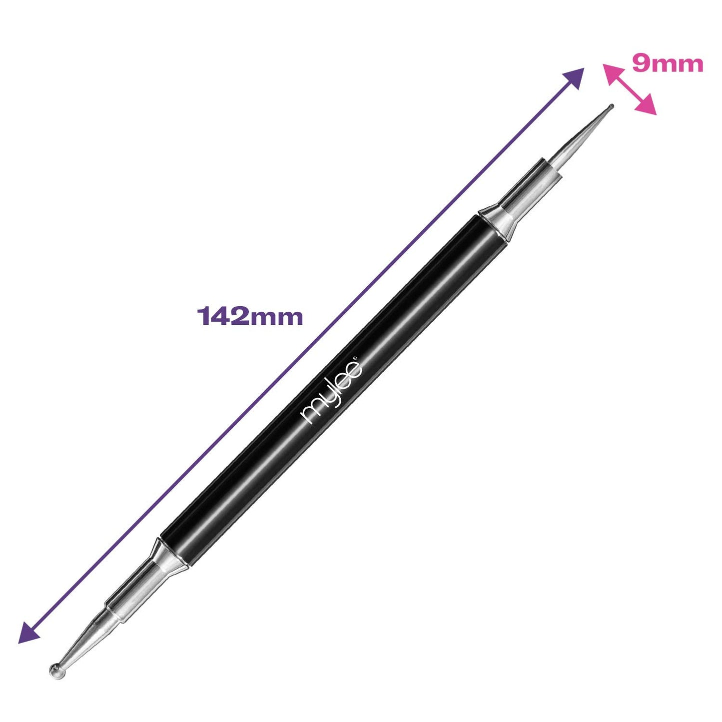 Mylee Dotting Nail Art Tool – Easy Application of Gems, Decals & Crystals, Professional Quality Manicure Accessory, Ideal for Gel Polish Decoration & Dot Design, Dual Ended for Fine Detailing