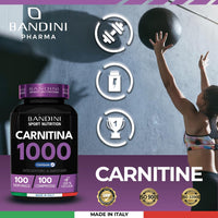 BANDINI Bandini® L CARNITINE 1000-100 Tablets with Carnipure® (100 doses, 100 days) - Supplement with Vegan L-Carnitine Tartrate - Pure Carnitine for Athletes and Sportspeople - Energy, Endurance and Recovery
