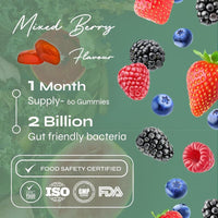 Known Delicious Debloat Gut Support Gummies - 2 Billion CFU Bacillus Coagulans & Vitamin C - Natural Mixed Berry Flavour - 60 Gummies, 1 Month Supply