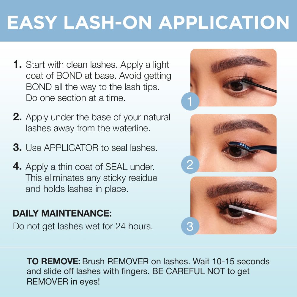 Ardell Seamless Undies Underlash Eyelash Extensions Refill, 3D Faux Mink Lash Cluster Kit, Full Volume & Intense Black Lashes, Up to 5 Applications, Assorted Eyelash Lengths, 32 Knot-Free Clusters