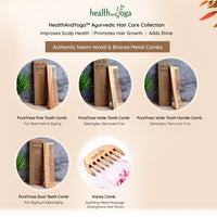 HEALTHANDYOGA HealthAndYoga Kansa Comb - Ayurvedic Healing Bronze Metal Hair Care Accessory - Detox Head Massage - Smoothens, Clears Dandruff, Tones Scalp, Revitalises Roots,Boosts Regrowth, Relaxes