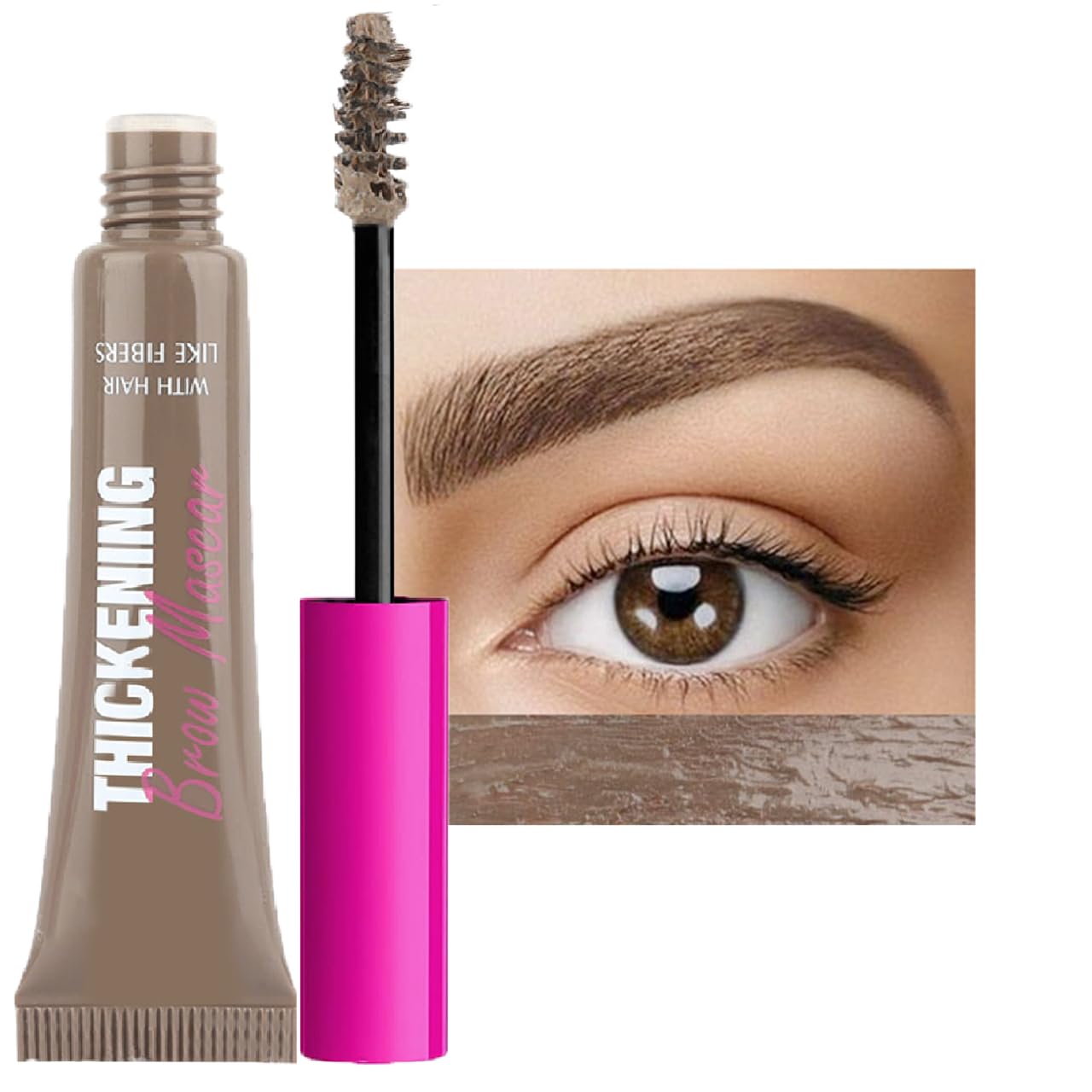 FPNNZ Eyebrow Gel, Brow Gel with Waterproof Formula Long-Wear, Volumizing, Buildable, Creamy Gel Formula for Brow Colour and Structure Non-Sticky, Smudge-Proof Instant Brow Styler (01#Taupe)