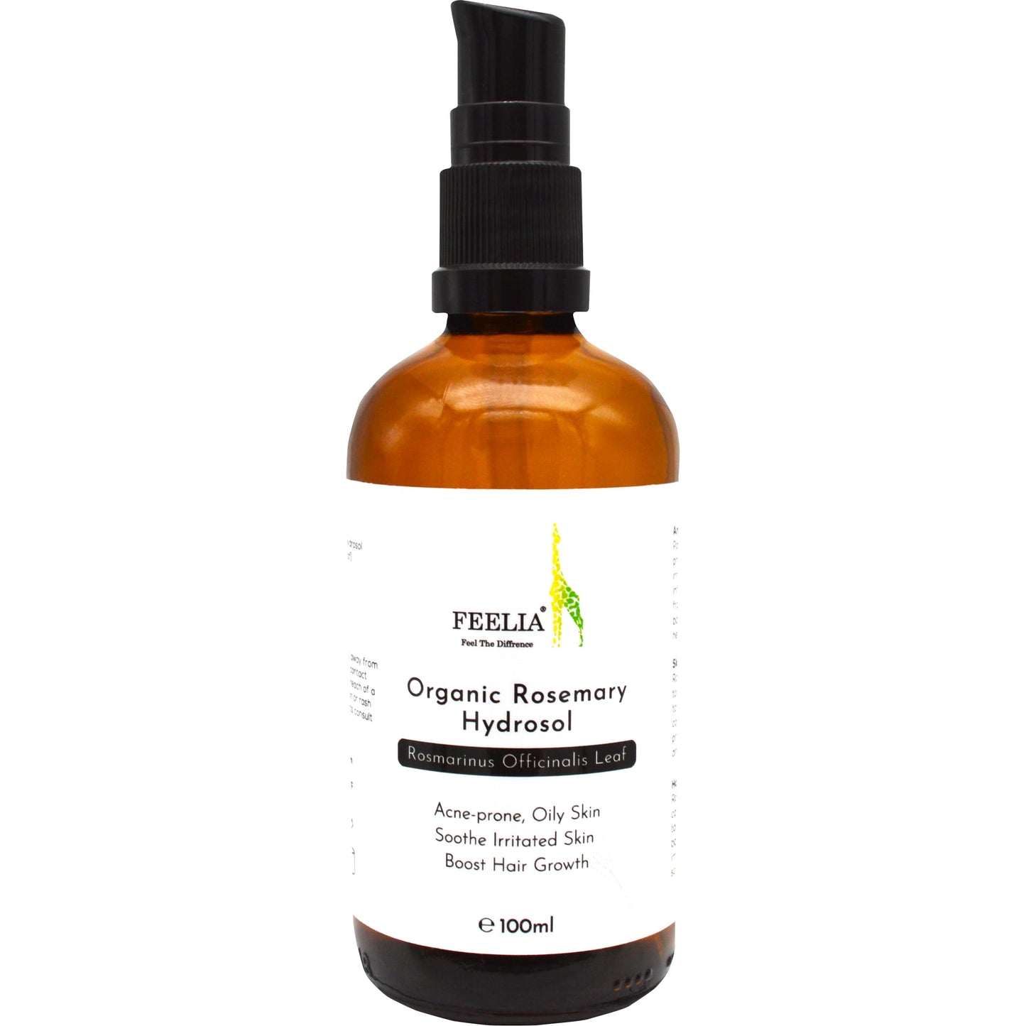 Feelia - Organic Rosemary Hydrosol Water, Steam Distilled, Pure & Natural Toner, Acne-Prone Oily Skin, Soothe Irritated Skin, Boost Hair Growth (Rosemary)