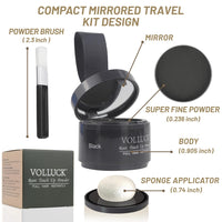 VOLLUCK Root Touch up Powder 4g – Covers Grey Roots & Conceals Thinning Hair, Hairline Powder for Men & Women – Natural Look, Easy to Use & Compact for Quick Touch Ups (Black)